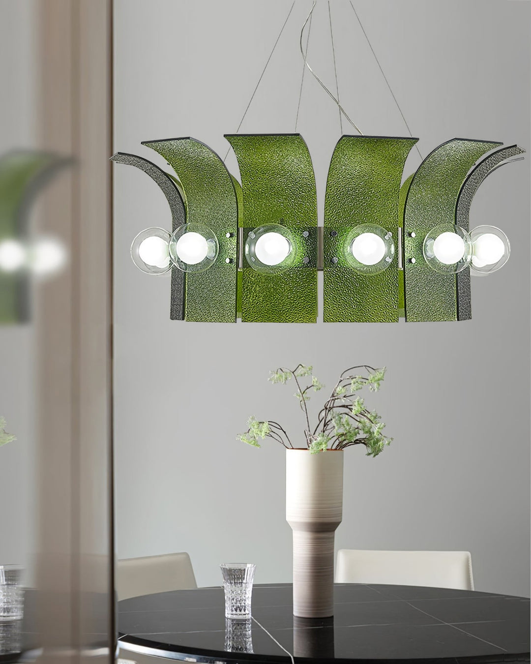 Palm Chandelier – Chrome Glass Modern Light for Living Room Decor | Vinlighting