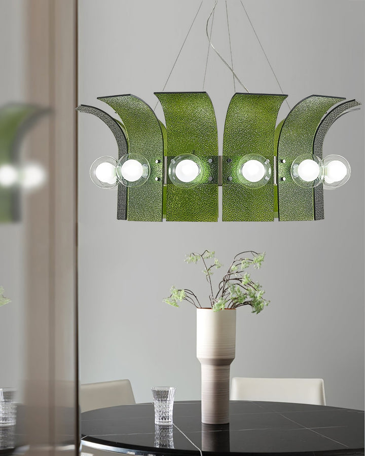 Palm Chandelier – Chrome Glass Modern Light for Living Room Decor | Vinlighting