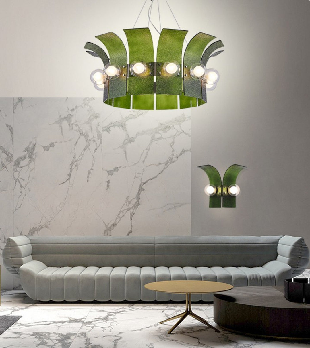 Palm Chandelier – Chrome Glass Modern Light for Living Room Decor | Vinlighting