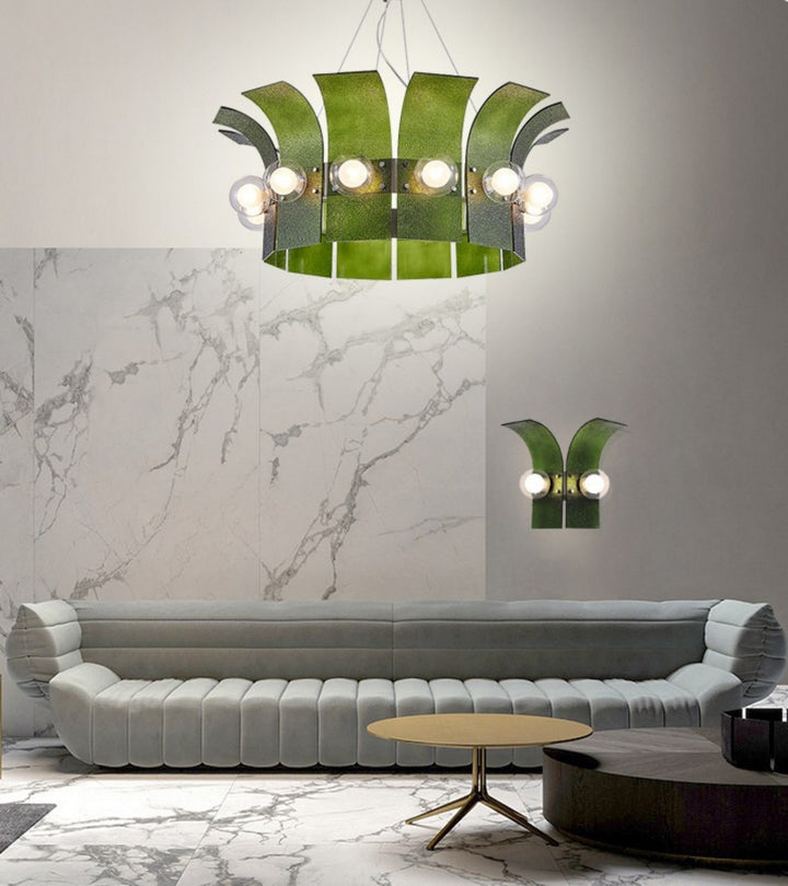 Palm Chandelier – Chrome Glass Modern Light for Living Room Decor | Vinlighting