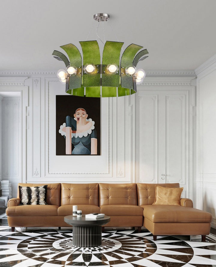 Palm Chandelier – Chrome Glass Modern Light for Living Room Decor | Vinlighting