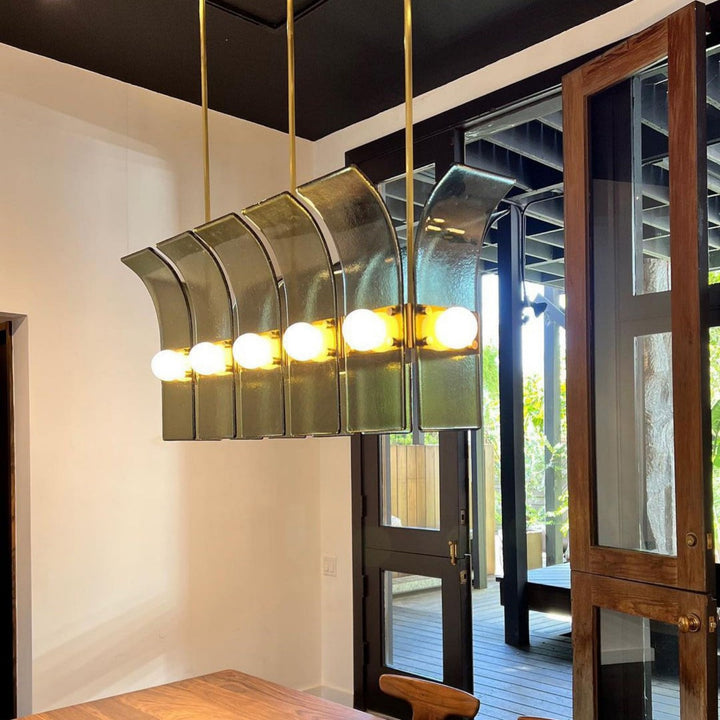 Palm Chandelier – Chrome Glass Modern Light for Living Room Decor | Vinlighting