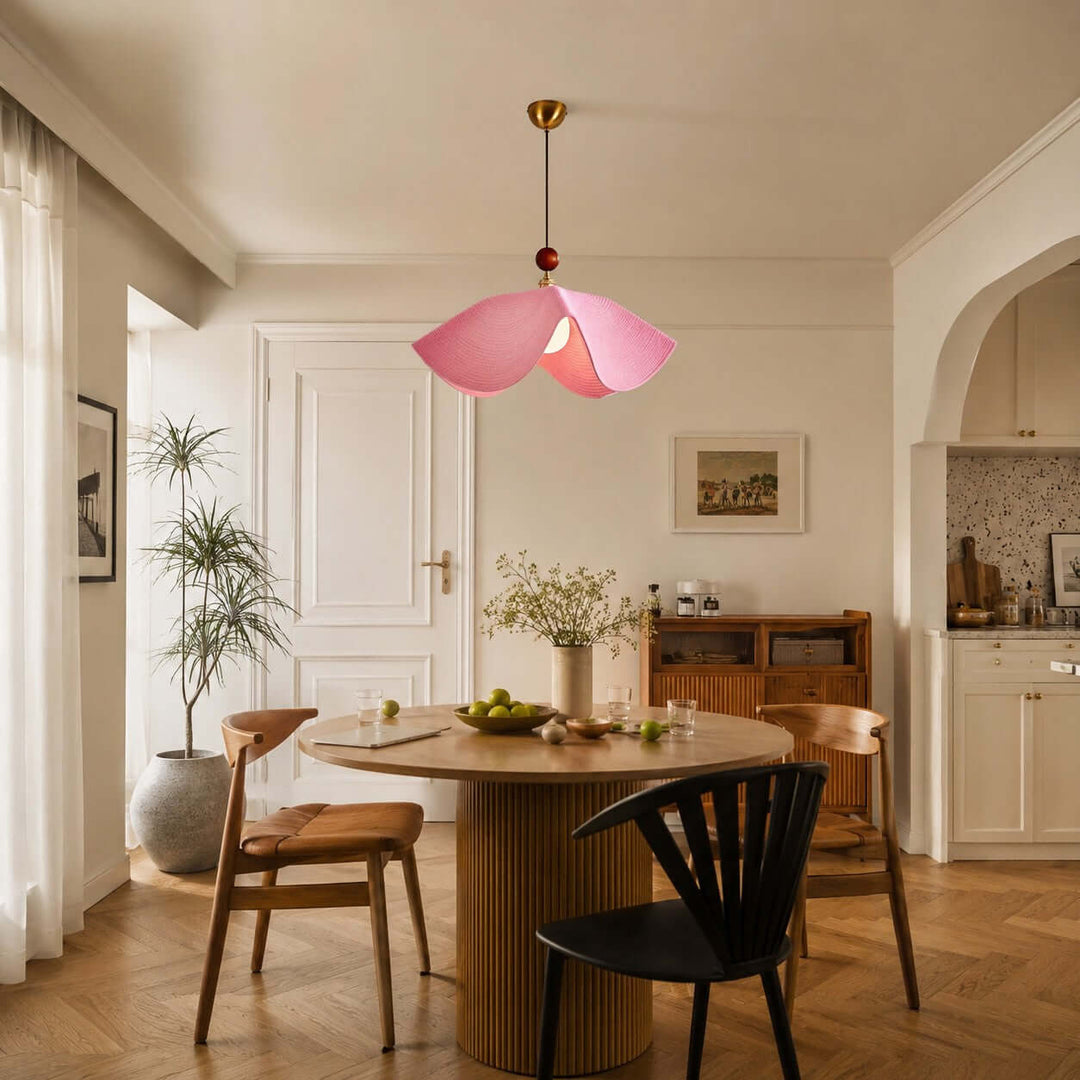 Paloma Woven Fabric Straw Hat Pendant Light Vintage Dining Lamp