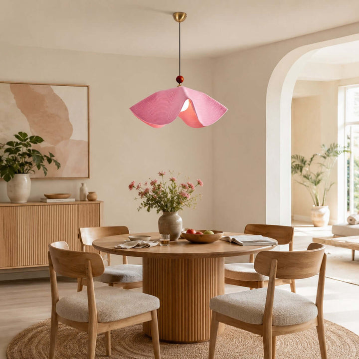 Paloma Woven Fabric Straw Hat Pendant Light Vintage Dining Lamp