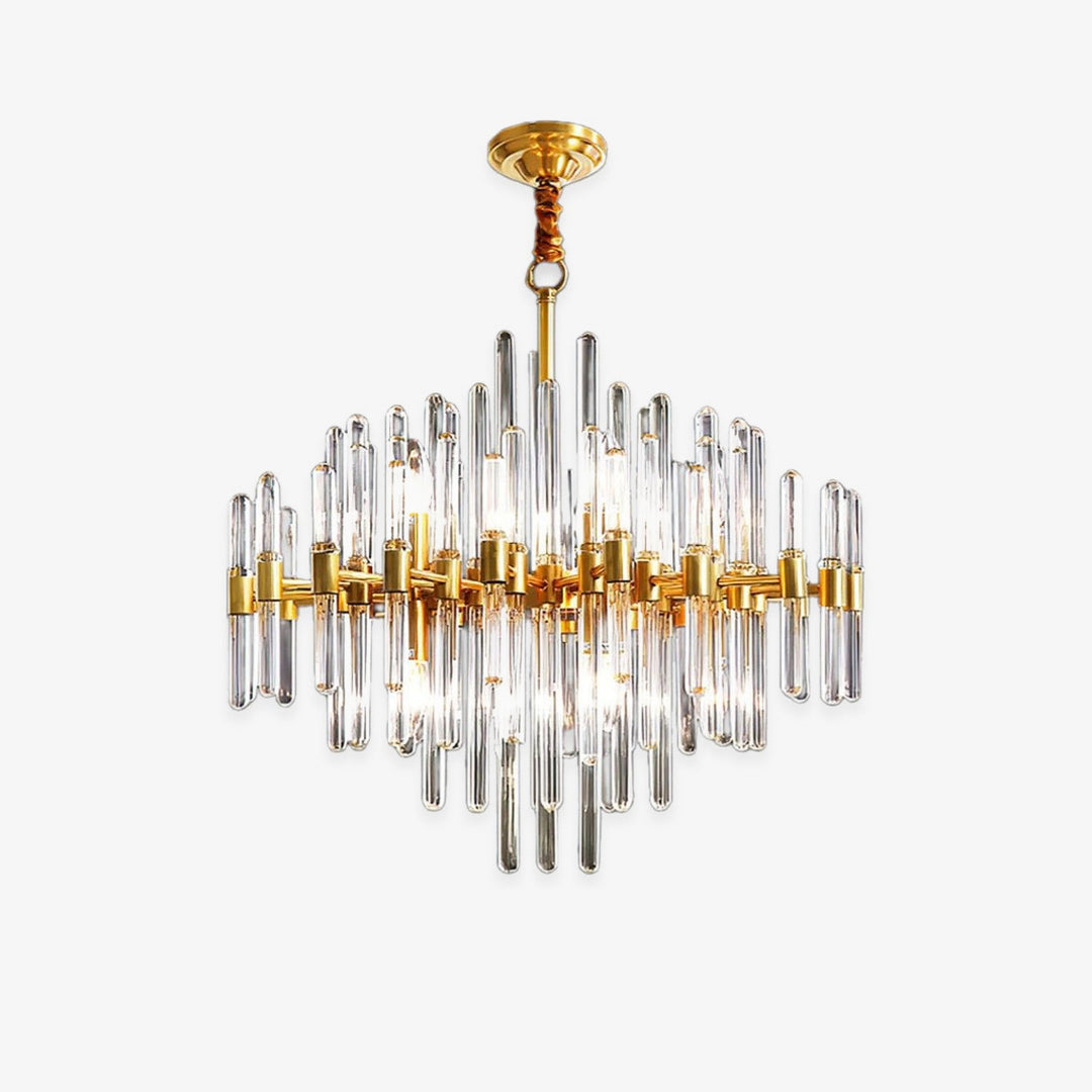 Patricia Chandelier – Brass Glass Light for Dining Area