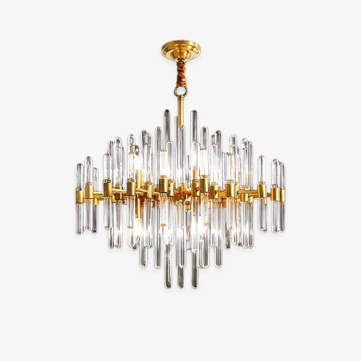 Patricia Chandelier – Brass Glass Light for Dining Area
