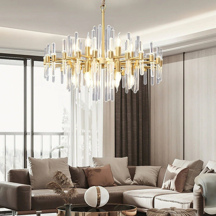 Patricia Chandelier – Brass Glass Light for Dining Area