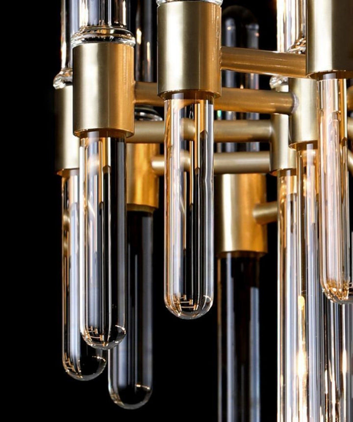 Patricia Chandelier – Brass Glass Light for Dining Area