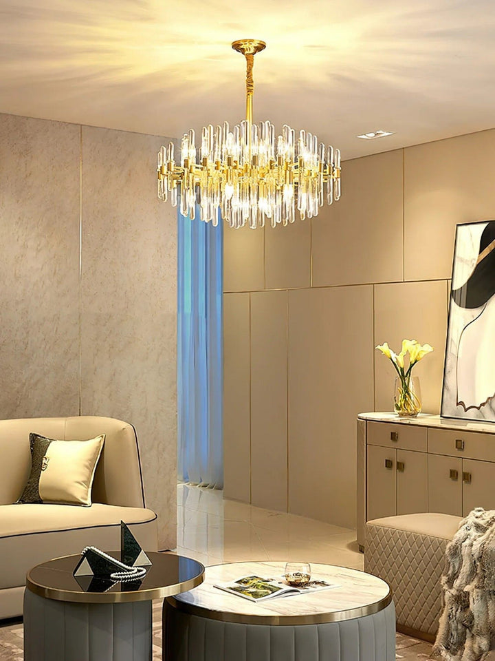 Patricia Chandelier – Brass Glass Light for Dining Area