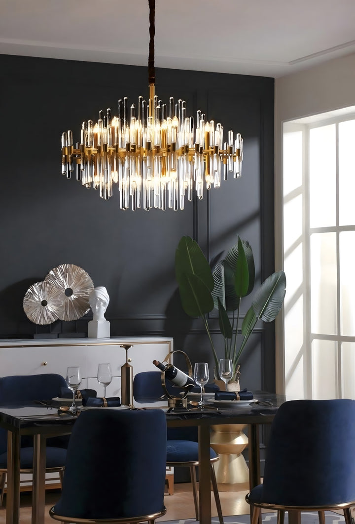 Patricia Chandelier – Brass Glass Light for Dining Area