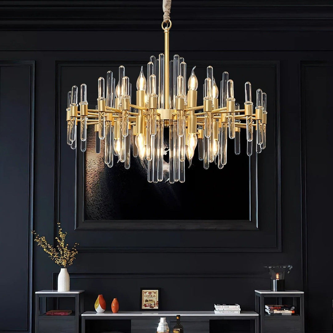 Patricia Chandelier – Brass Glass Light for Dining Area