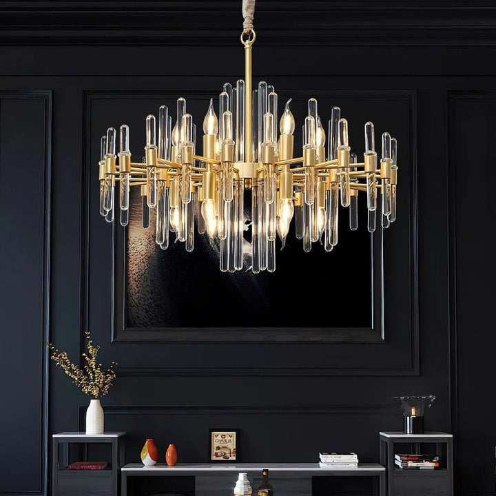 Patricia Chandelier – Brass Glass Light for Dining Area