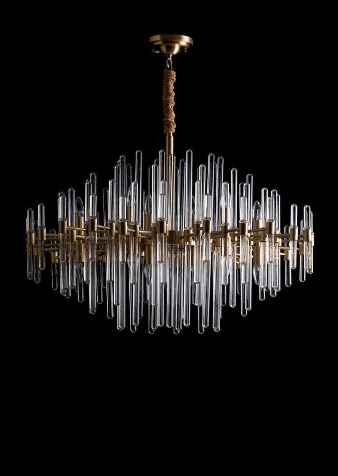 Patricia Chandelier – Brass Glass Light for Dining Area
