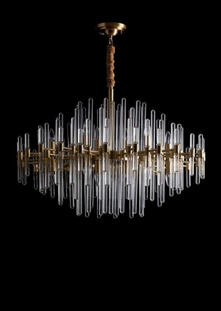 Patricia Chandelier – Brass Glass Light for Dining Area