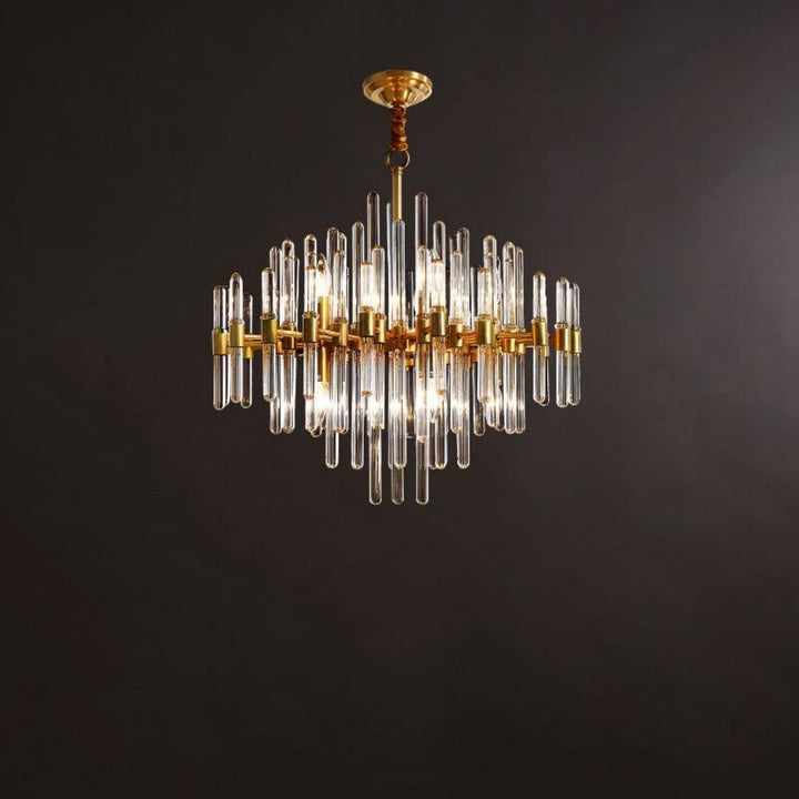 Patricia Chandelier – Brass Glass Light for Dining Area