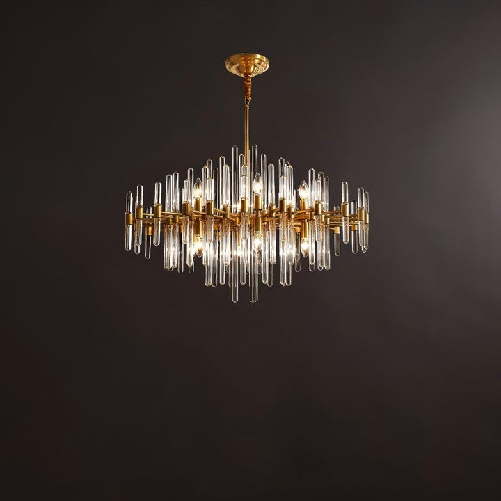 Patricia Chandelier – Brass Glass Light for Dining Area