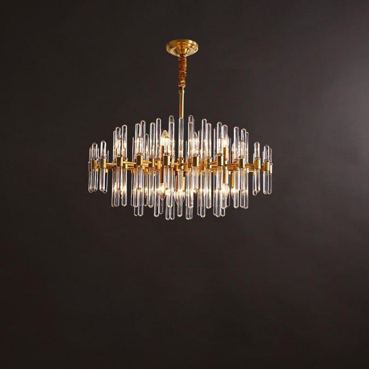 Patricia Chandelier – Brass Glass Light for Dining Area