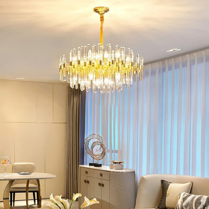 Patricia Chandelier – Brass Glass Light for Dining Area