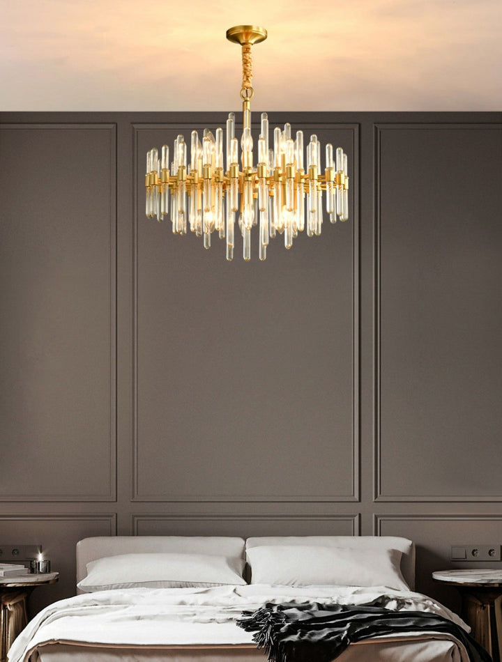 Patricia Chandelier – Brass Glass Light for Dining Area