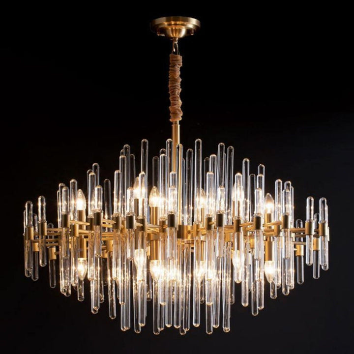 Patricia Chandelier – Brass Glass Light for Dining Area