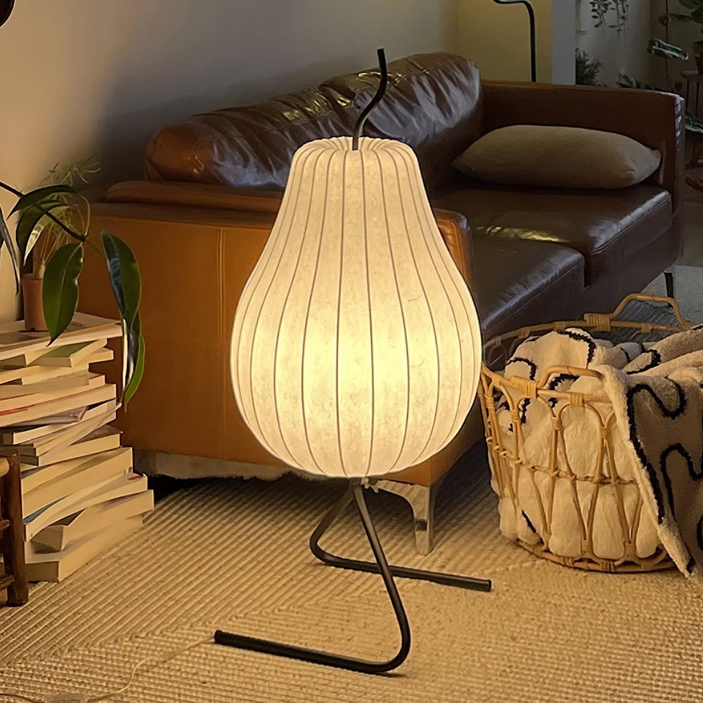 Pear Silk Floor Lamp - Elegant Silk Wound Shade, Warm Lighting | Vinlighting | Vinlighting