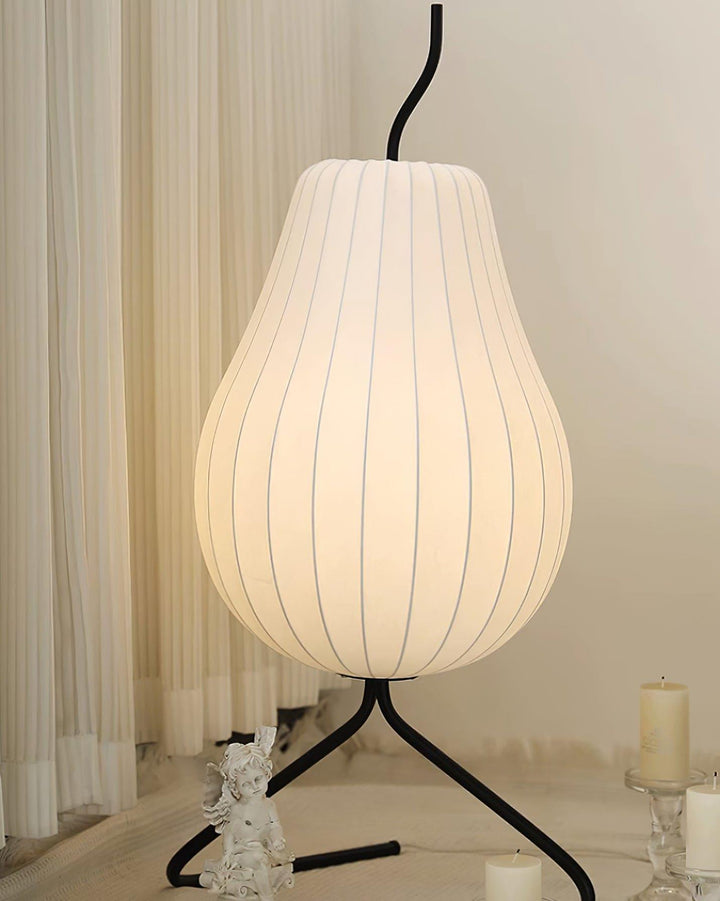 Pear Silk Floor Lamp - Elegant Silk Wound Shade, Warm Lighting | Vinlighting | Vinlighting