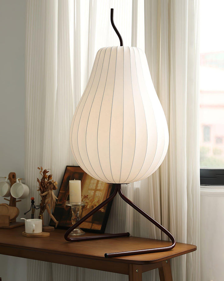 Pear Silk Floor Lamp - Elegant Silk Wound Shade, Warm Lighting | Vinlighting | Vinlighting