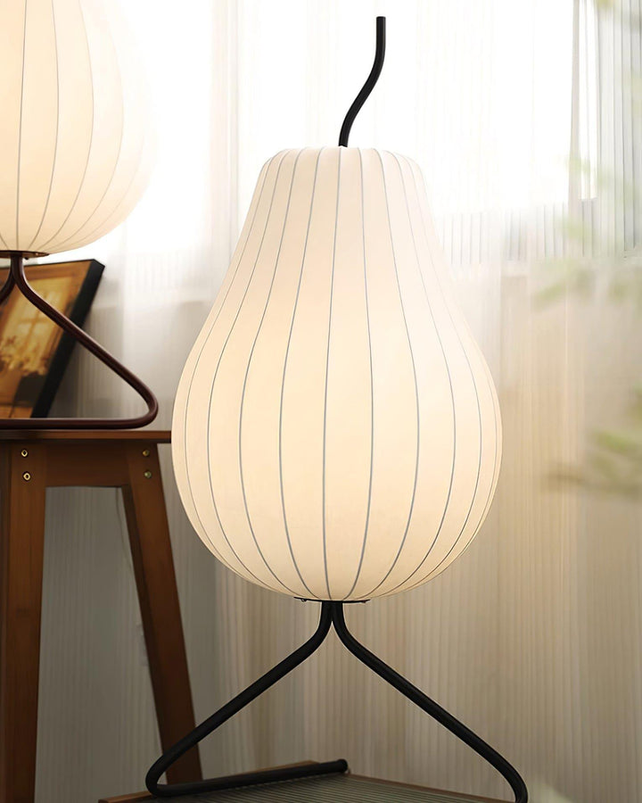 Pear Silk Floor Lamp - Elegant Silk Wound Shade, Warm Lighting | Vinlighting | Vinlighting
