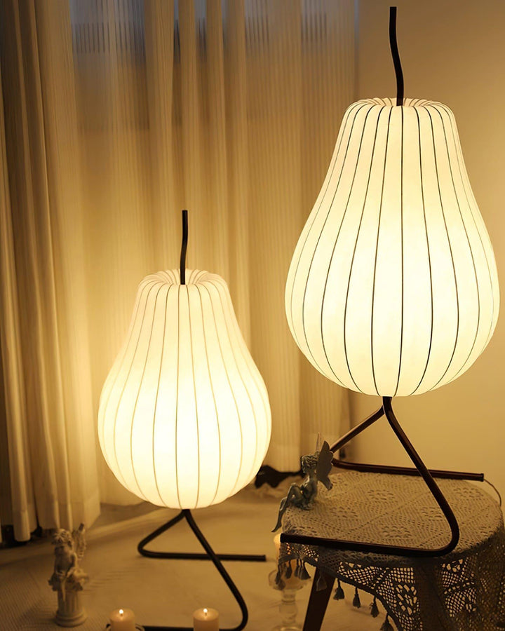 Pear Silk Floor Lamp - Elegant Silk Wound Shade, Warm Lighting | Vinlighting | Vinlighting