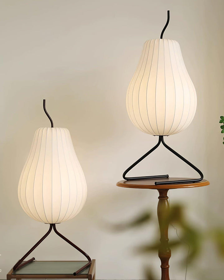 Pear Silk Floor Lamp - Elegant Silk Wound Shade, Warm Lighting | Vinlighting | Vinlighting