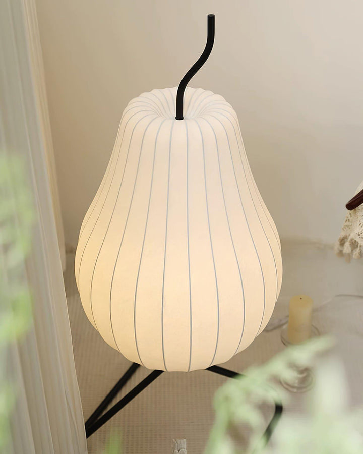 Pear Silk Floor Lamp - Elegant Silk Wound Shade, Warm Lighting | Vinlighting | Vinlighting