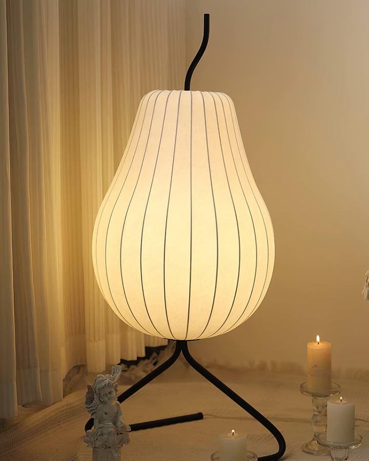 Pear Silk Floor Lamp - Elegant Silk Wound Shade, Warm Lighting | Vinlighting | Vinlighting