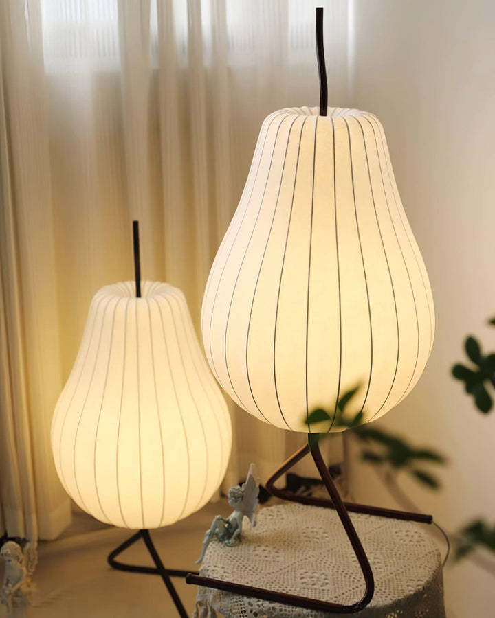 Pear Silk Floor Lamp - Elegant Silk Wound Shade, Warm Lighting | Vinlighting | Vinlighting