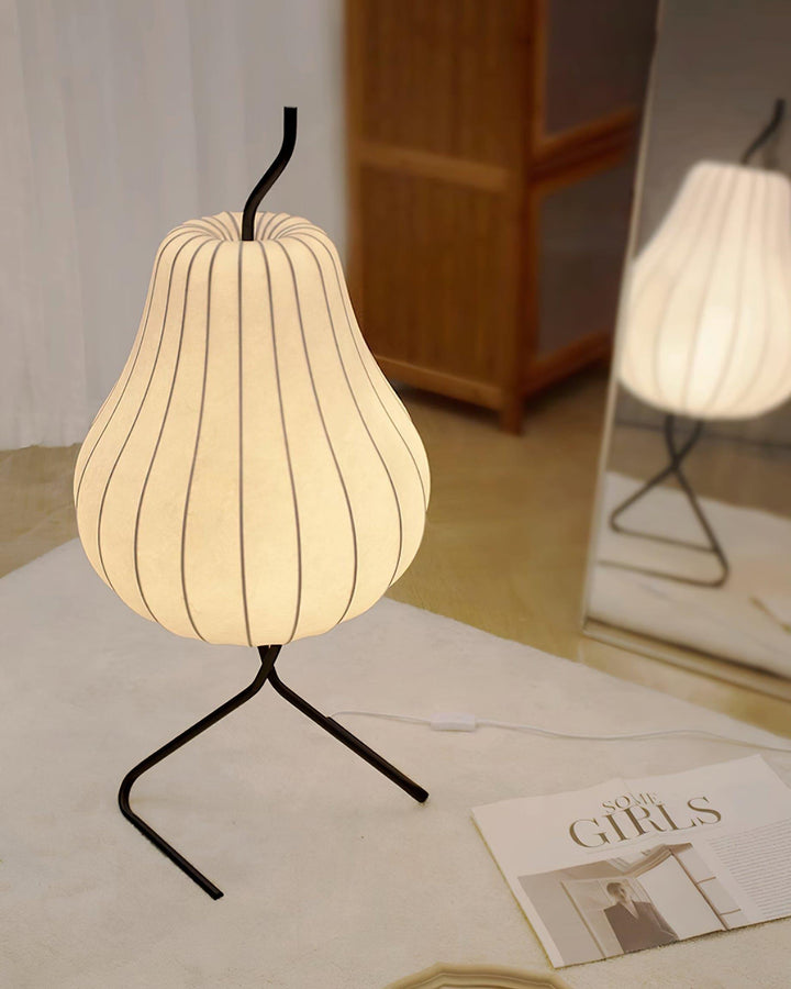 Pear Silk Floor Lamp - Elegant Silk Wound Shade, Warm Lighting | Vinlighting | Vinlighting