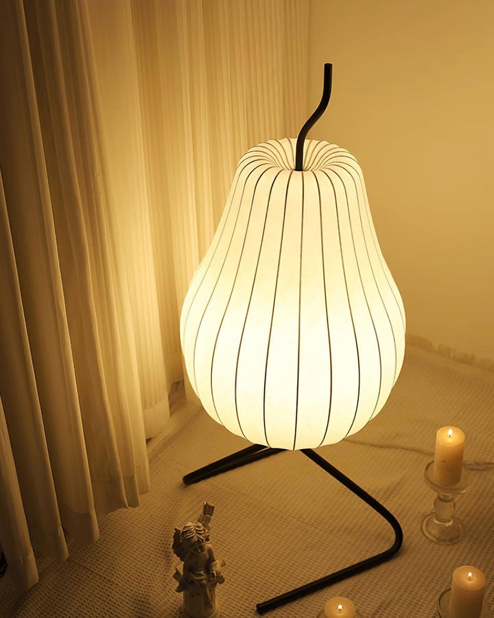 Pear Silk Floor Lamp - Elegant Silk Wound Shade, Warm Lighting | Vinlighting | Vinlighting