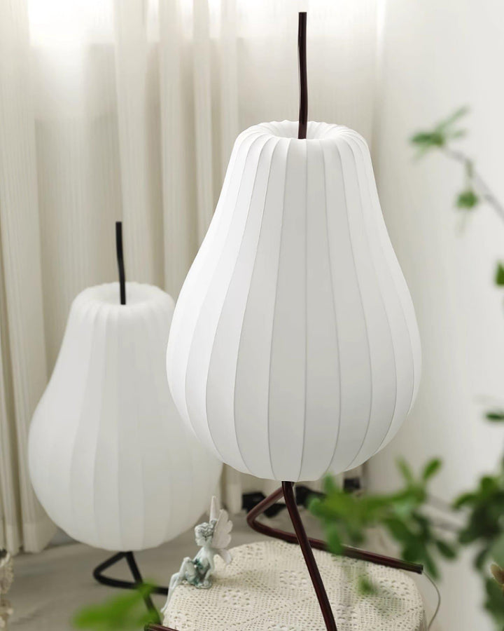 Pear Silk Floor Lamp - Elegant Silk Wound Shade, Warm Lighting | Vinlighting | Vinlighting
