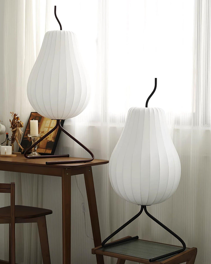 Pear Silk Floor Lamp - Elegant Silk Wound Shade, Warm Lighting | Vinlighting | Vinlighting