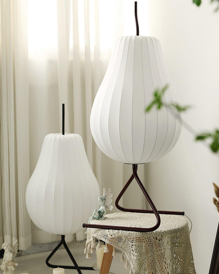 Pear Silk Floor Lamp - Elegant Silk Wound Shade, Warm Lighting | Vinlighting | Vinlighting