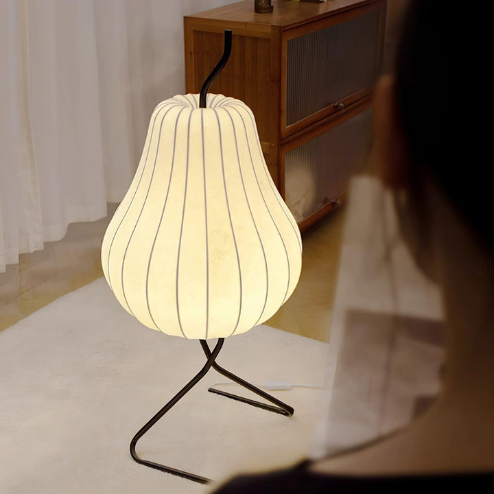 Pear Silk Floor Lamp - Elegant Silk Wound Shade, Warm Lighting | Vinlighting | Vinlighting