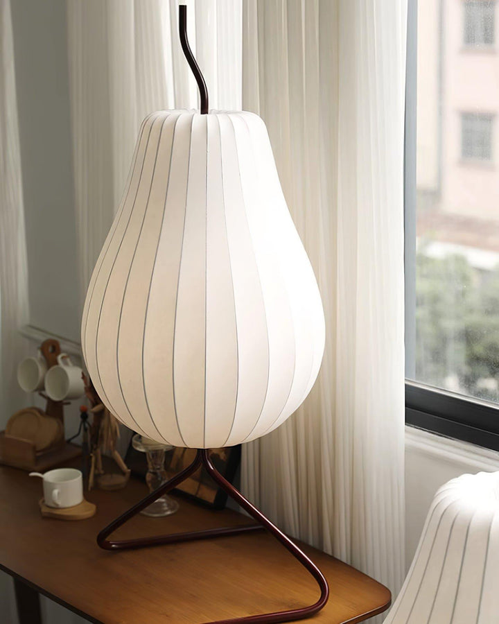 Pear Silk Floor Lamp - Elegant Silk Wound Shade, Warm Lighting | Vinlighting | Vinlighting