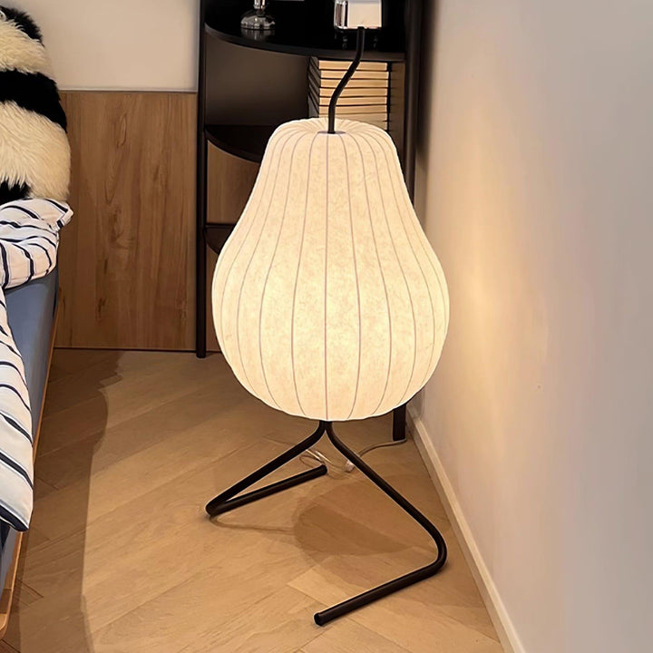 Pear Silk Floor Lamp - Elegant Silk Wound Shade, Warm Lighting | Vinlighting | Vinlighting