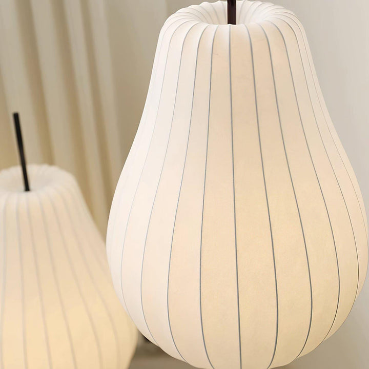 Pear Silk Floor Lamp - Elegant Silk Wound Shade, Warm Lighting | Vinlighting | Vinlighting