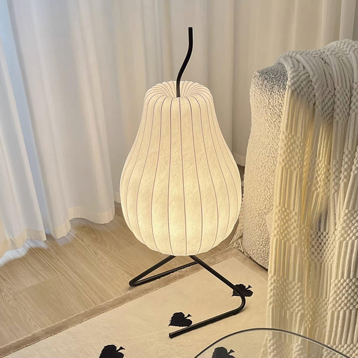 Pear Silk Floor Lamp - Elegant Silk Wound Shade, Warm Lighting | Vinlighting | Vinlighting