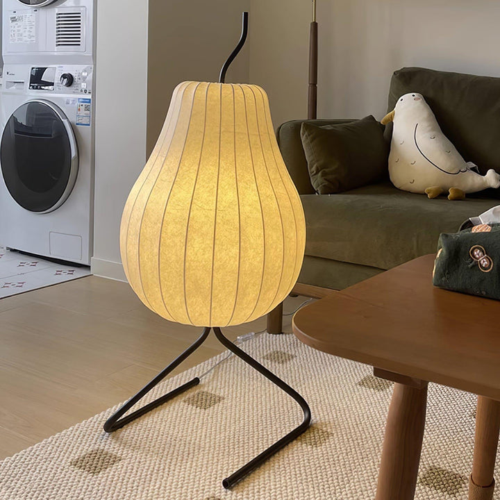 Pear Silk Floor Lamp - Elegant Silk Wound Shade, Warm Lighting | Vinlighting | Vinlighting