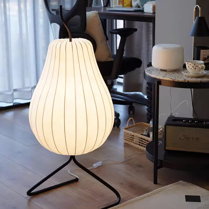 Pear Silk Floor Lamp - Elegant Silk Wound Shade, Warm Lighting | Vinlighting | Vinlighting