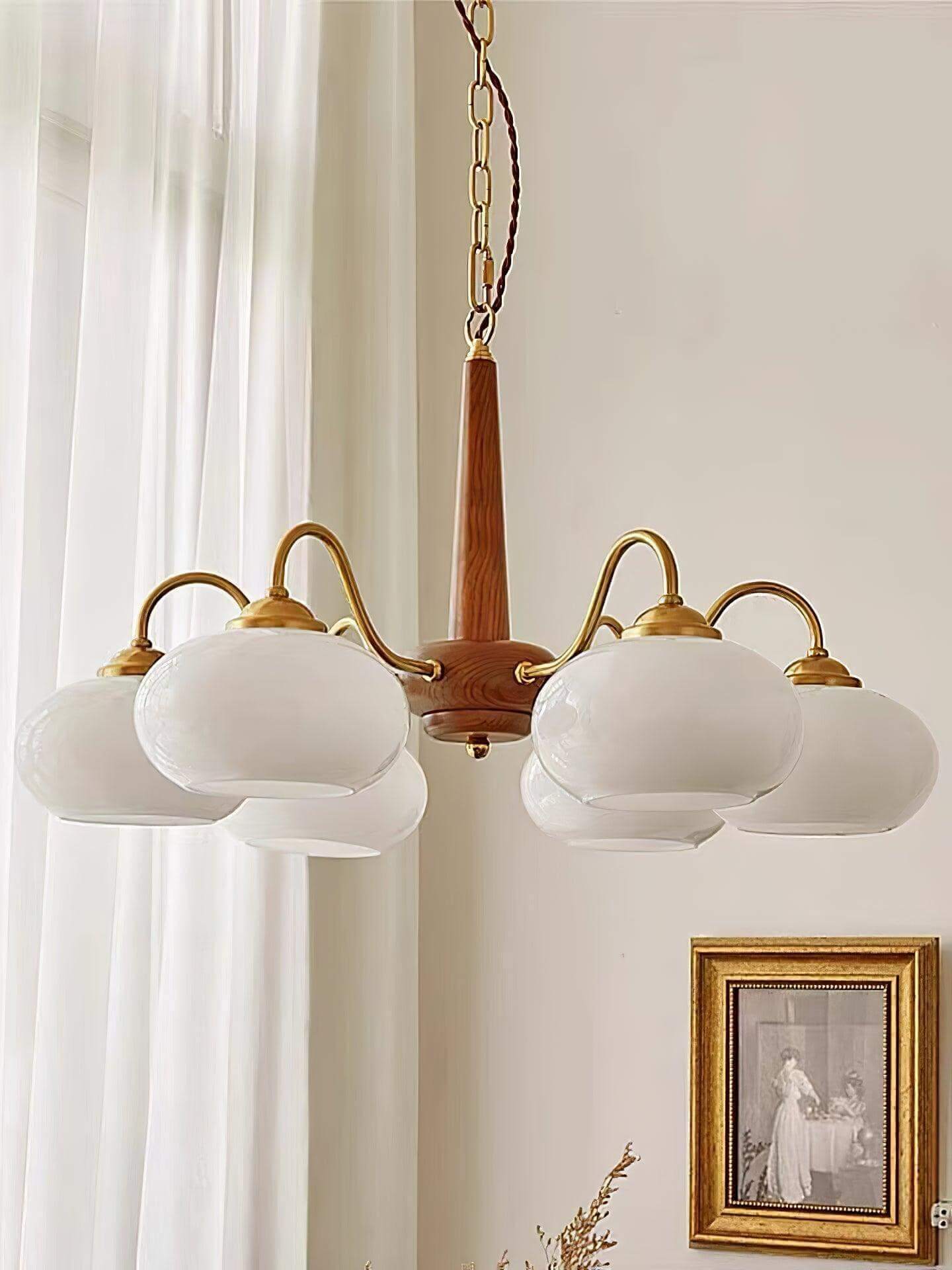Persimmon Chandelier – Vintage Glass Lighting for Dining Room