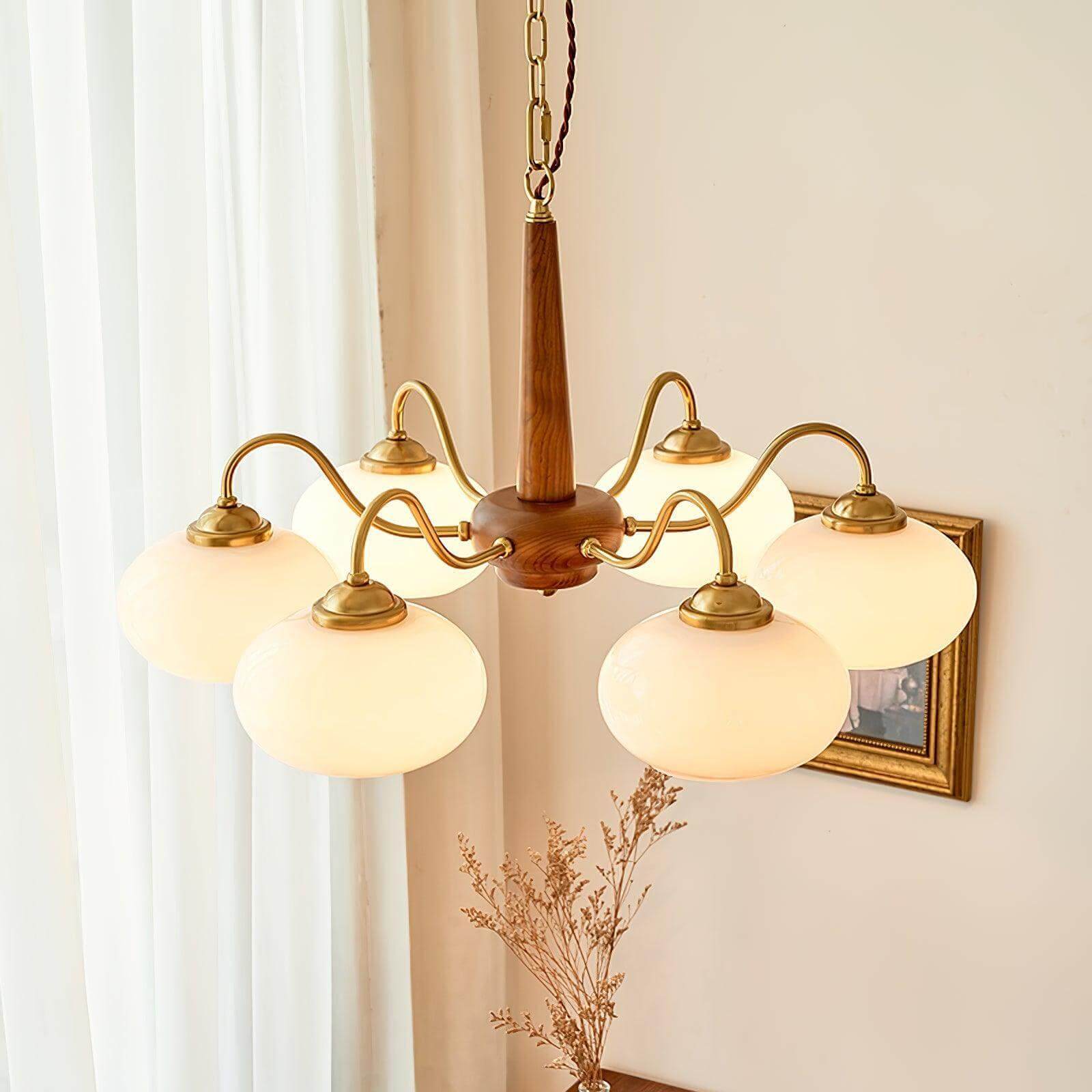 Persimmon Chandelier – Vintage Glass Lighting for Dining Room