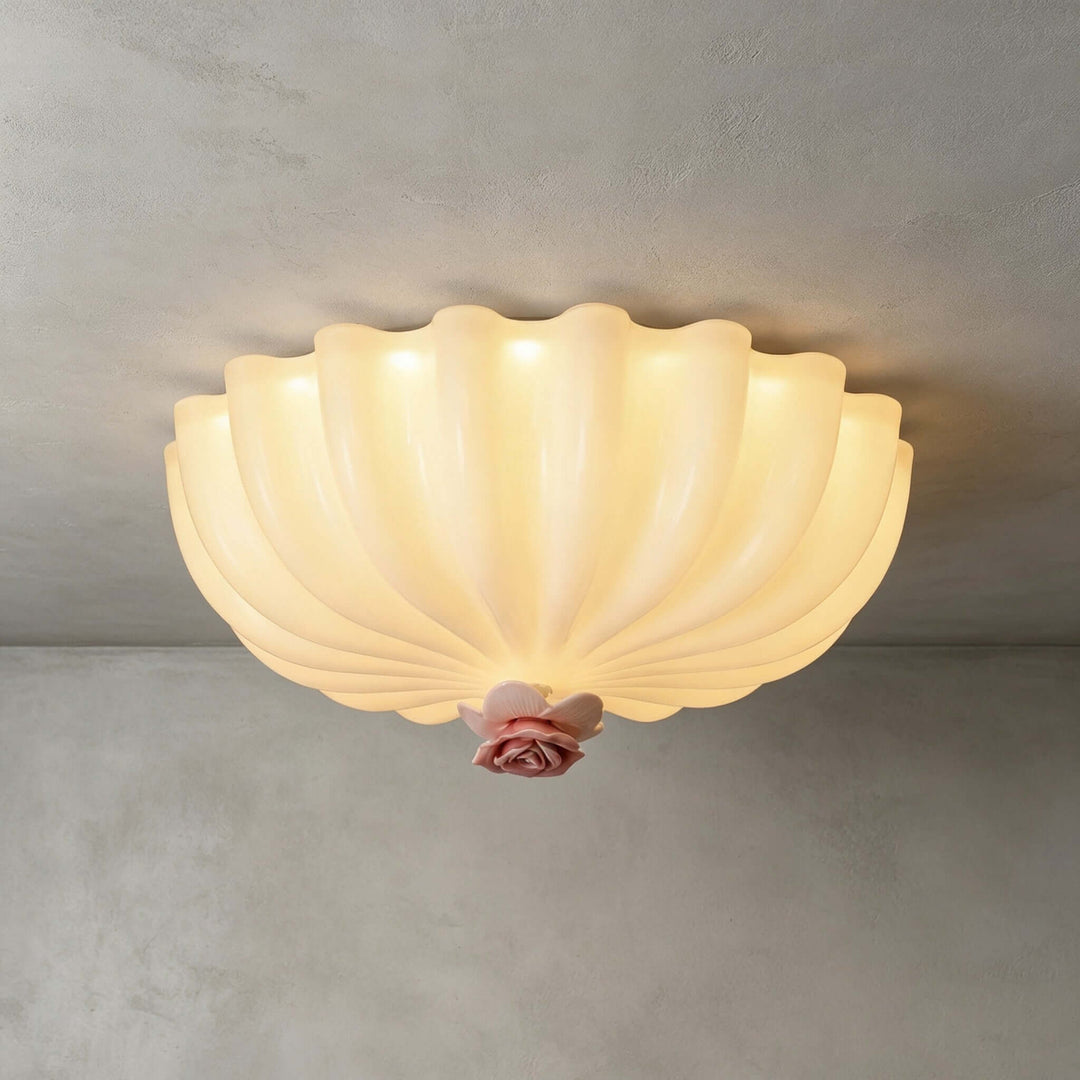 Petalia Floral Glass Ceiling Light Romantic Bedroom Flush Mount