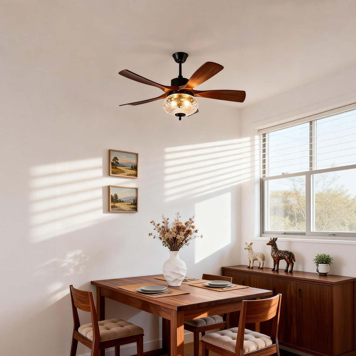 Phrylo Ceiling Fan Light A | French Vintage Glass Light