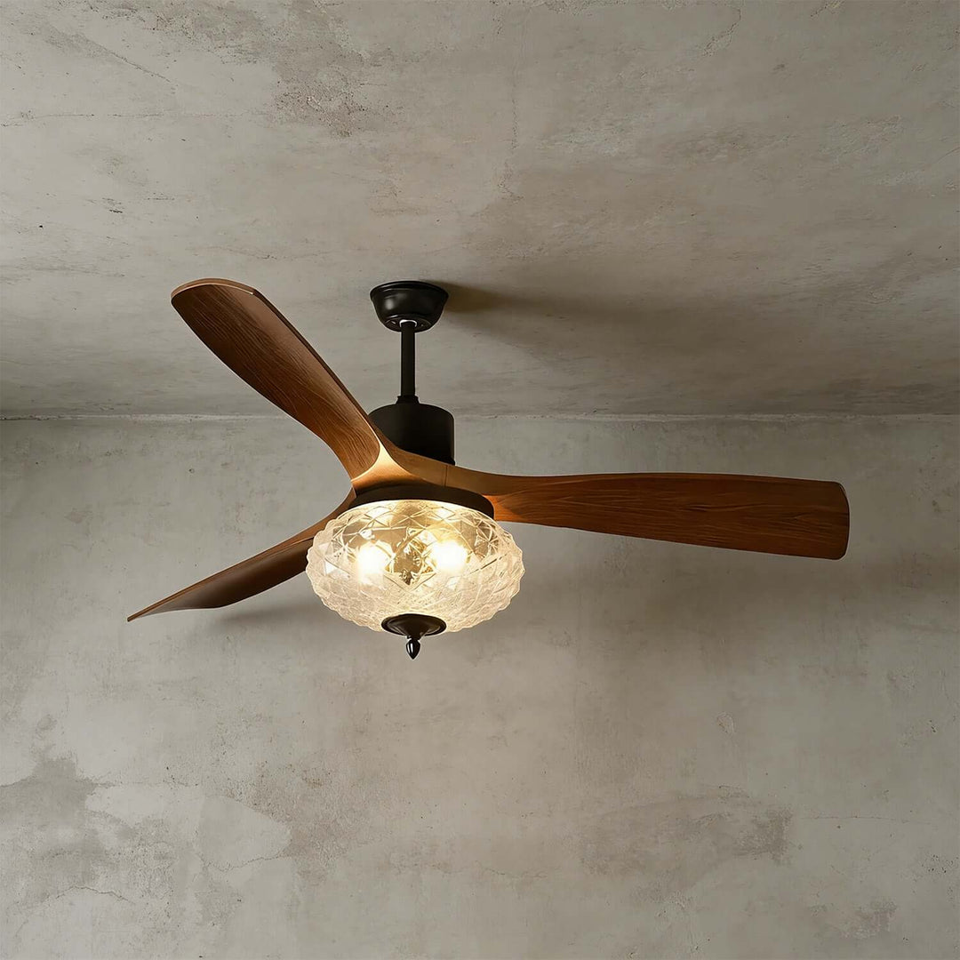 Phrylo Ceiling Fan Light A | French Vintage Glass Light